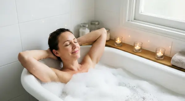 Bain relaxant au sel d'Epsom